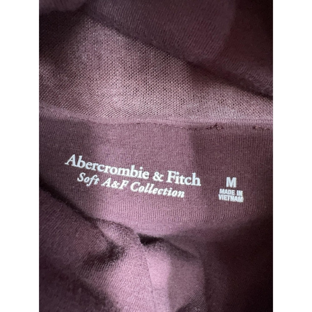Abercrombie & Fitch Blouse Womens M Purple Sheer Mesh Boat Neck Cropped Top - Picture 6 of 7